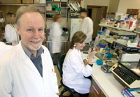 Professor Christopher Parish in the laboratory
